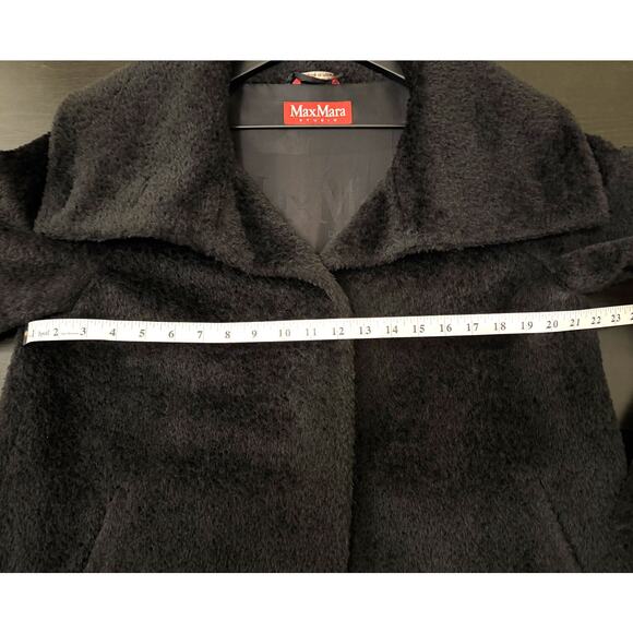 Max Mara Studio Boucle Coat Wool Alpaca Women L Large Funnel Neck - Picture 5 of 10